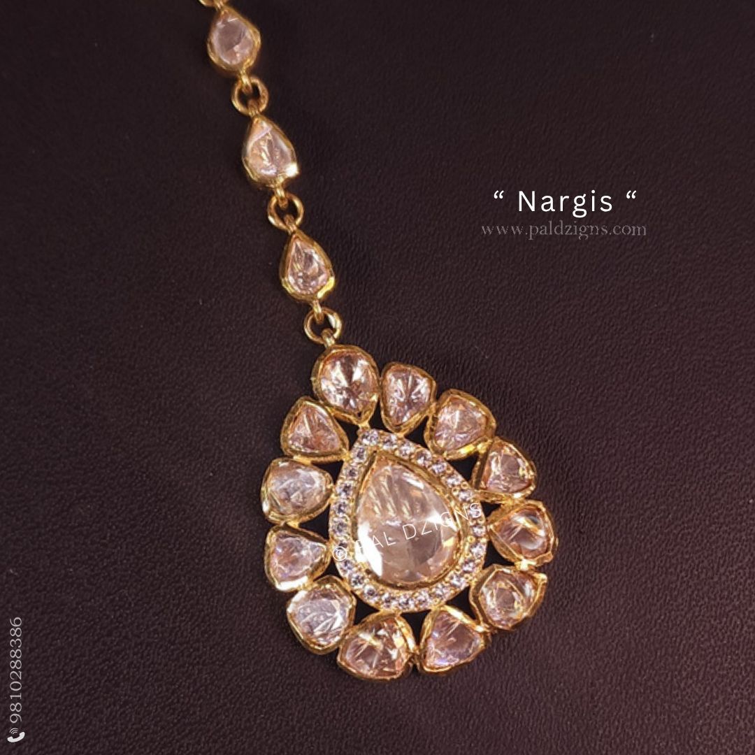 Nargis Moissanite Polki Tikka