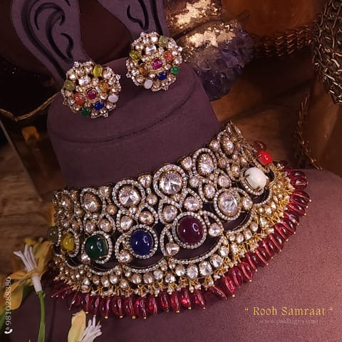 Rooh Samraat Moissanite Polki Choker Set