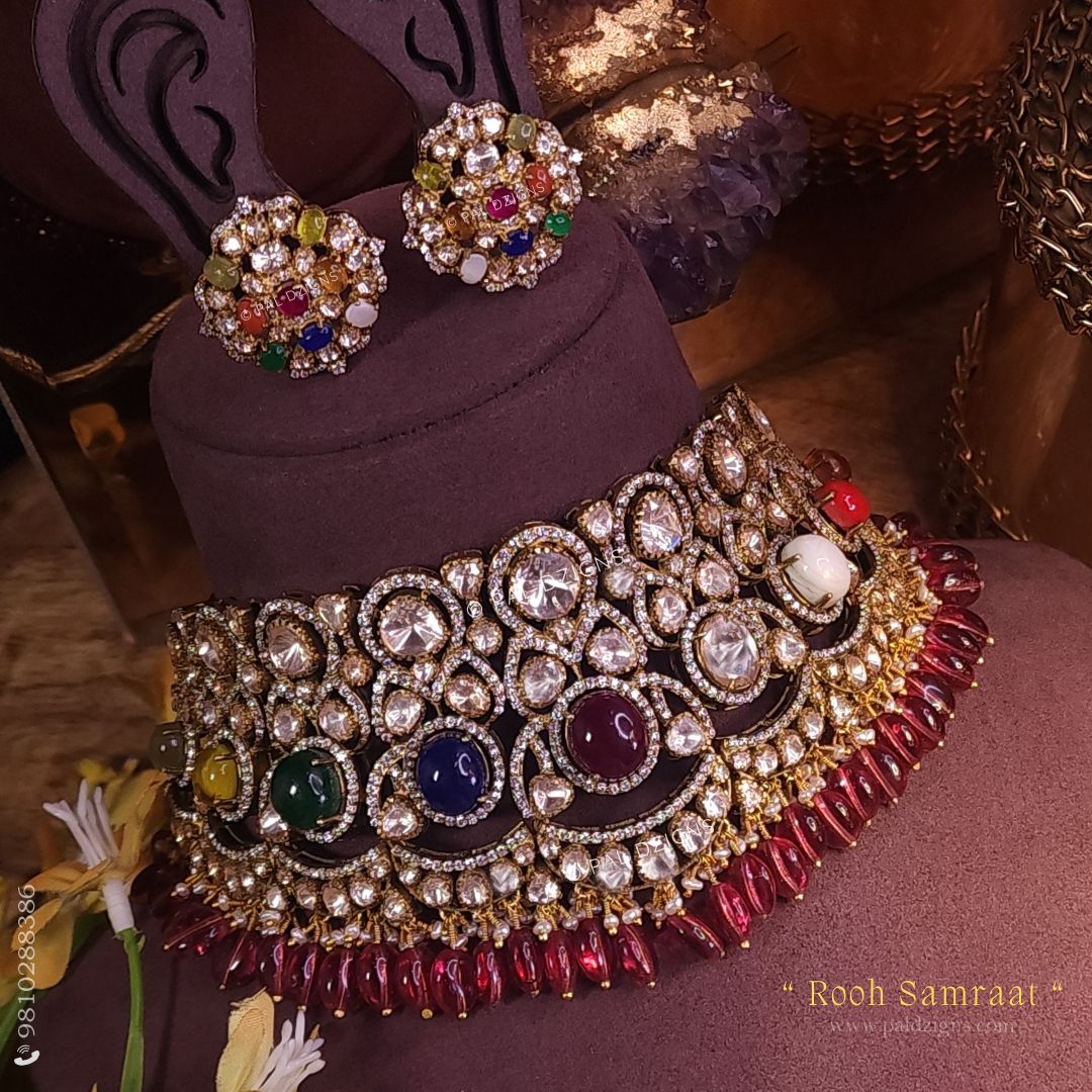 Rooh Samraat Moissanite Polki Choker Set