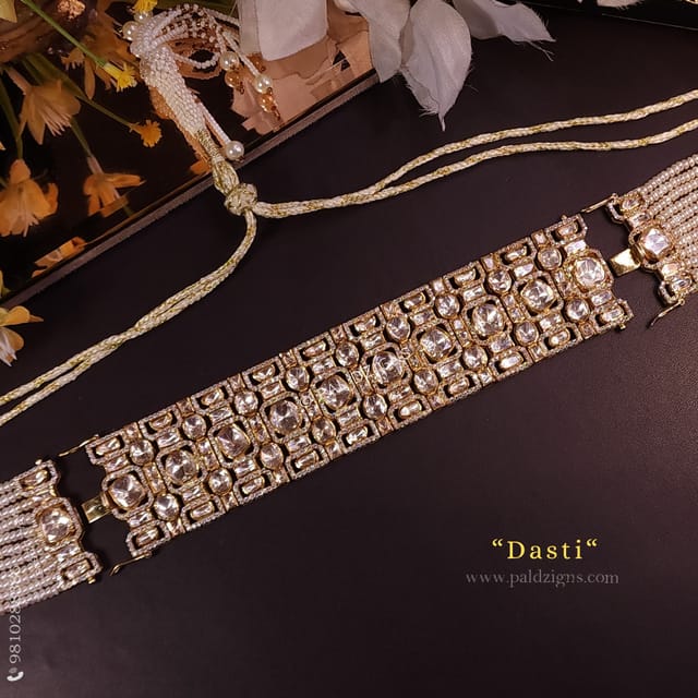 Dasti Moissanite Polki Choker And Bracelet