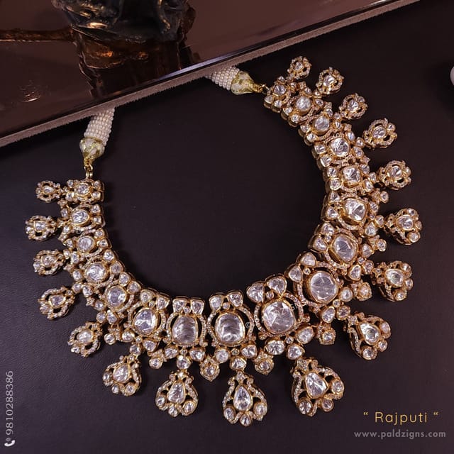 Rajputi Gold Moissanite Polki Necklace