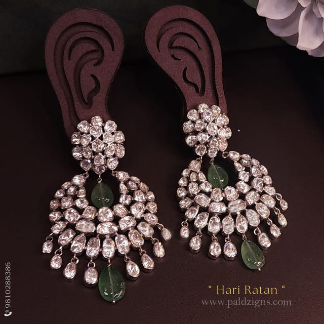 Hari Ratan Moissanite Polki Chaandbaali