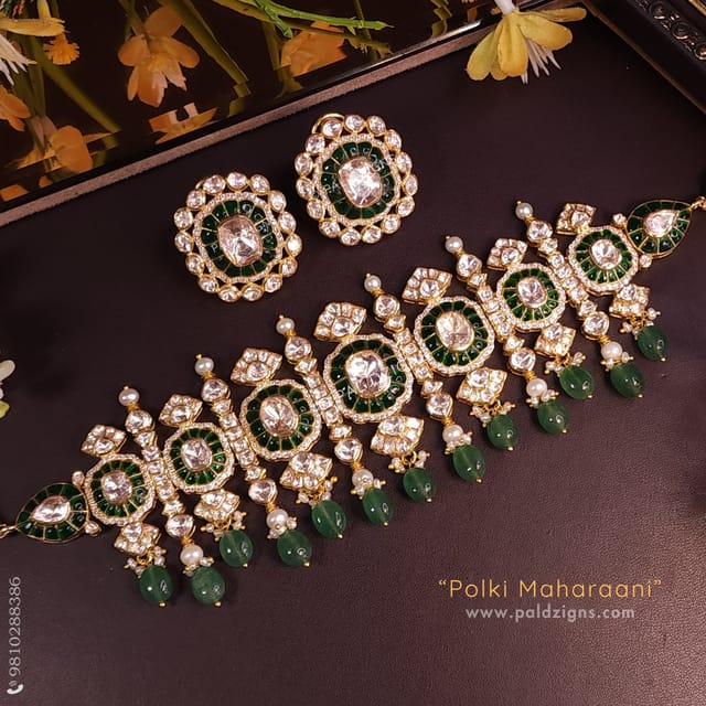Polki MahaRaani Moissanite Polki Choker Set