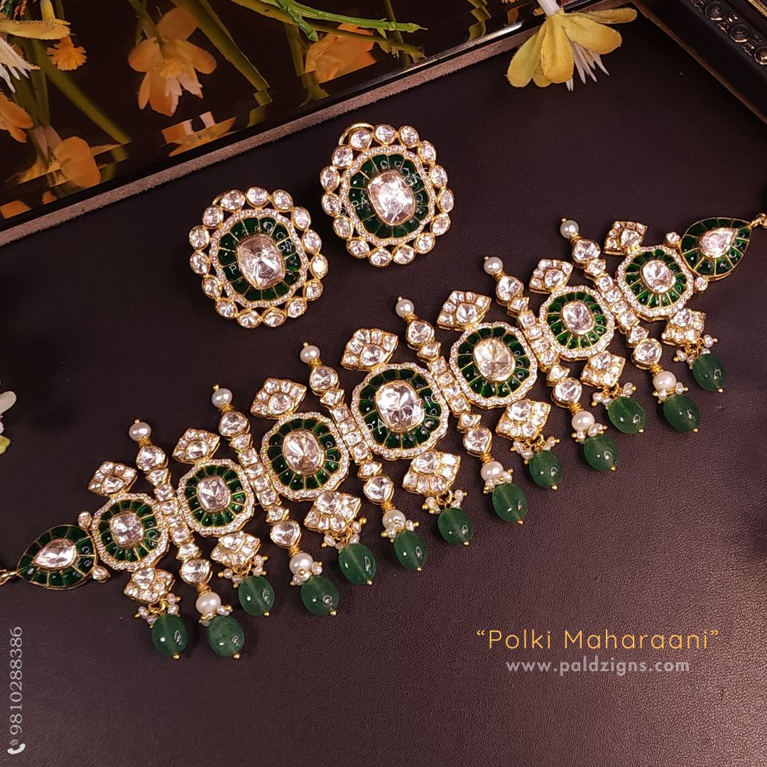 Polki MahaRaani Moissanite Polki Choker Set