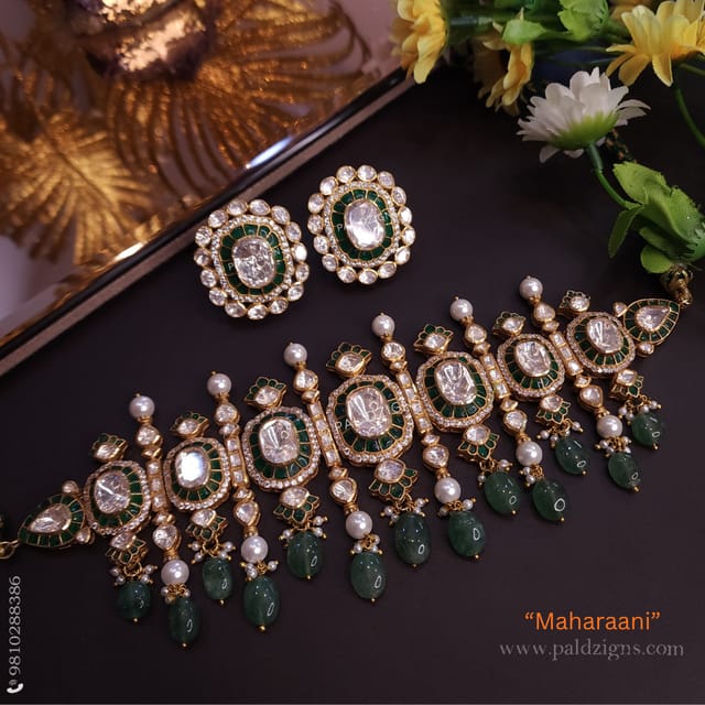 MahaRaani Moissanite Polki Choker Set
