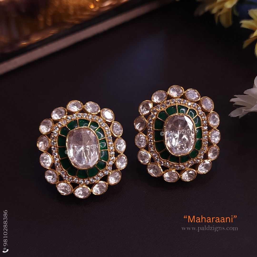 MahaRaani Moissanite Polki Stud