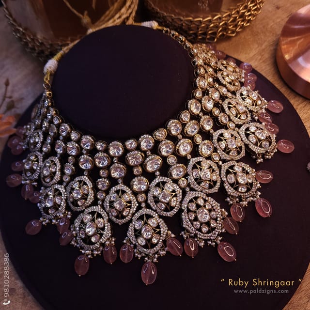 Ruby Shringaar Moissanite Polki Necklace
