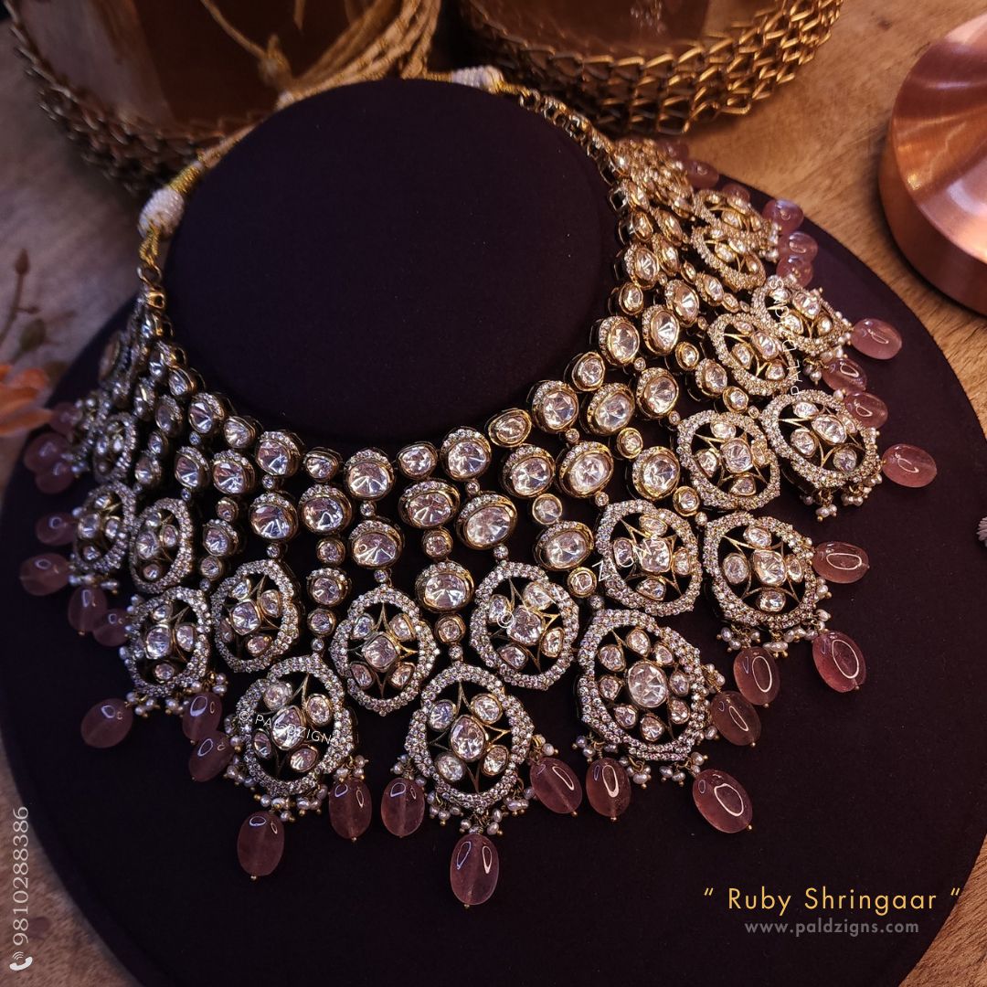 Ruby Shringaar Moissanite Polki Necklace