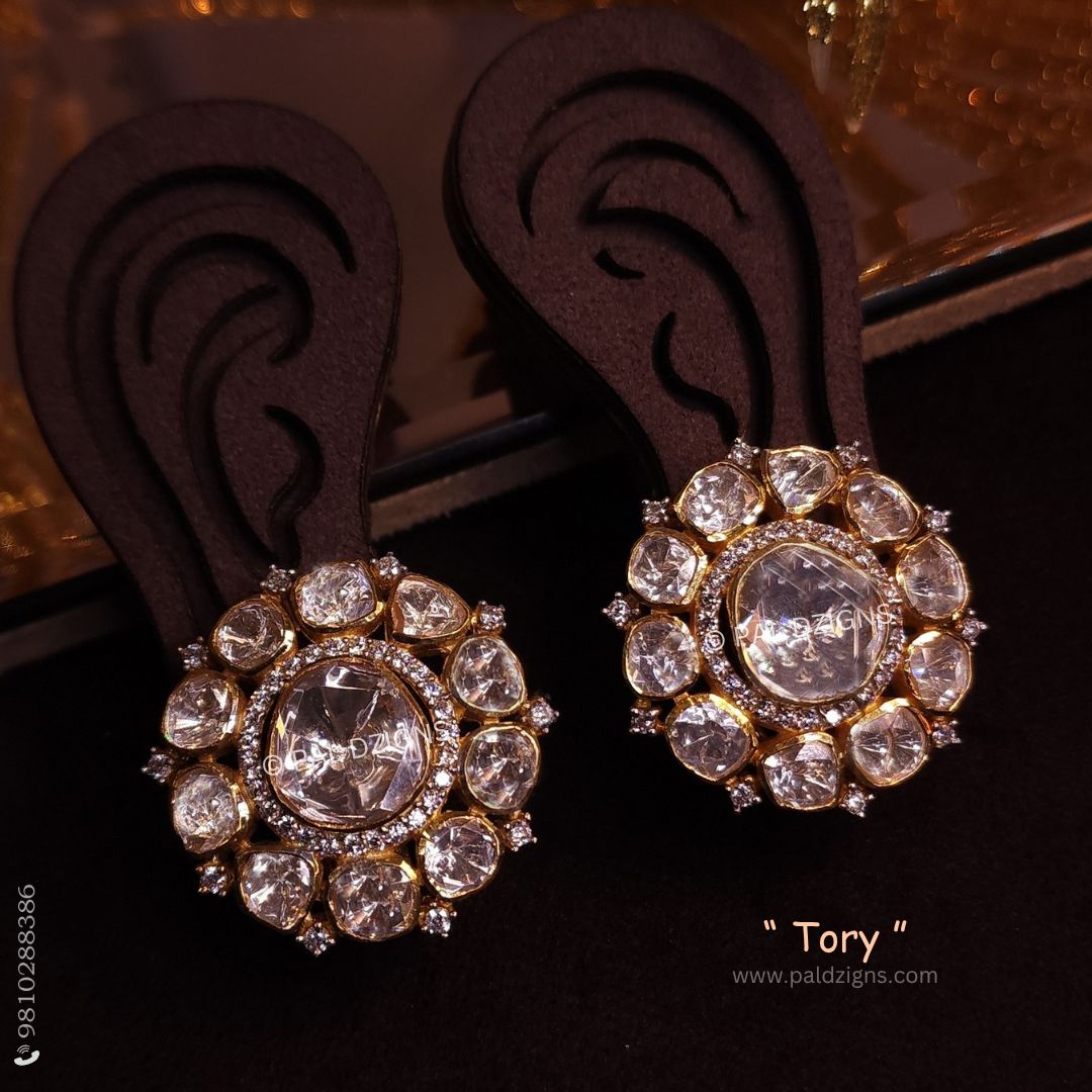Tory Moissanite Polki Stud