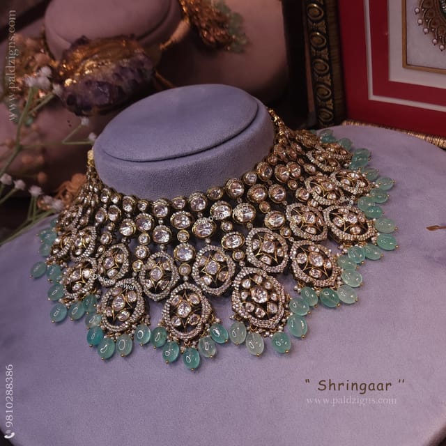 Panna Shringaar Moissanite Polki Necklace