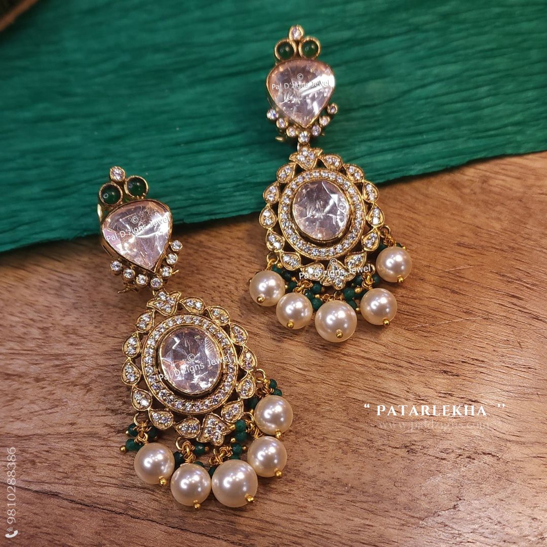 Patarlekha Moissanite Polki Earrings