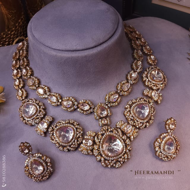 Heeramandi Moissanite Polki Necklace Set