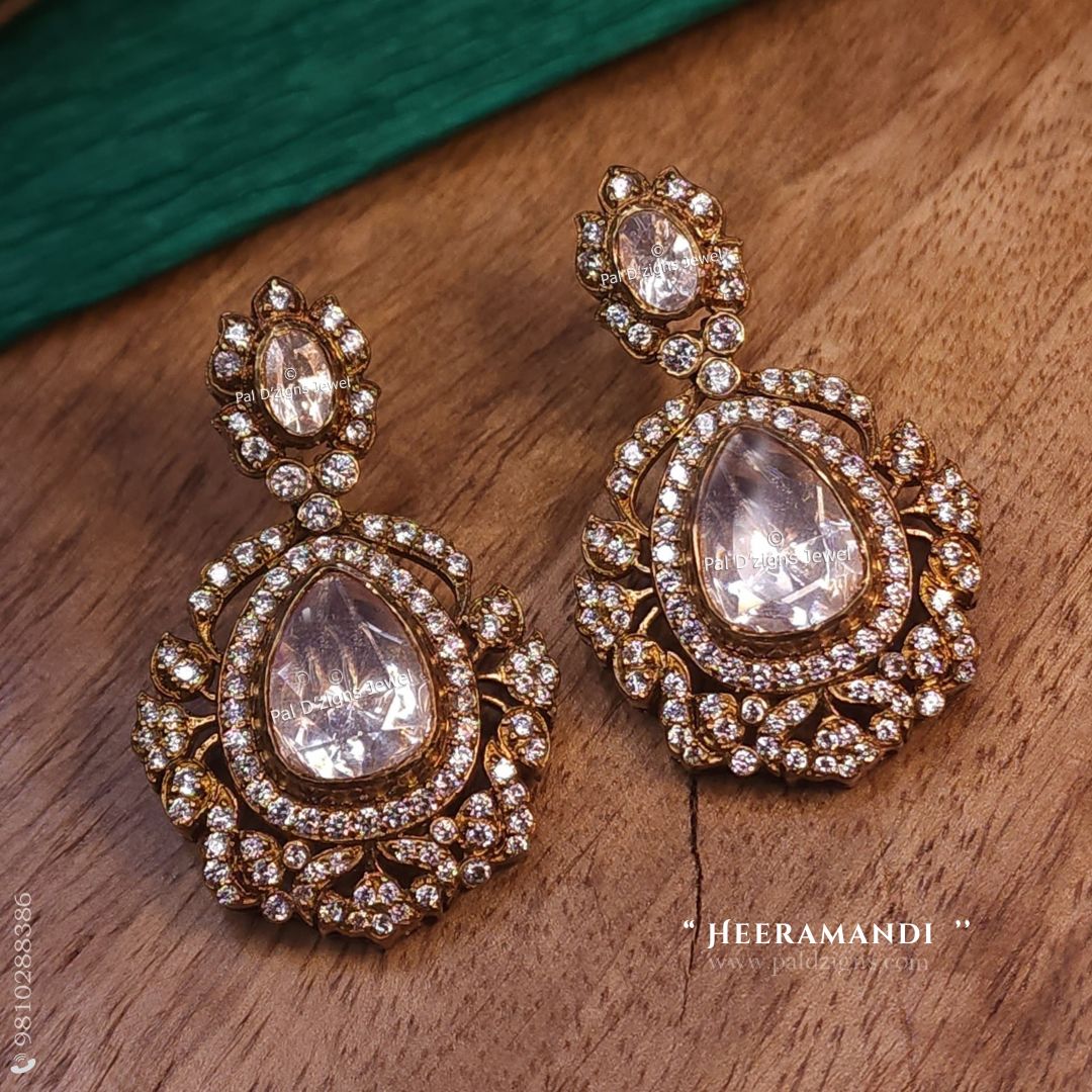 Heeramandi Moissanite Polki Earrings