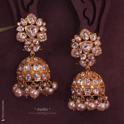 Guthii Moissainte Polki Jhumki Guthii Moissainte Polki Jhumki