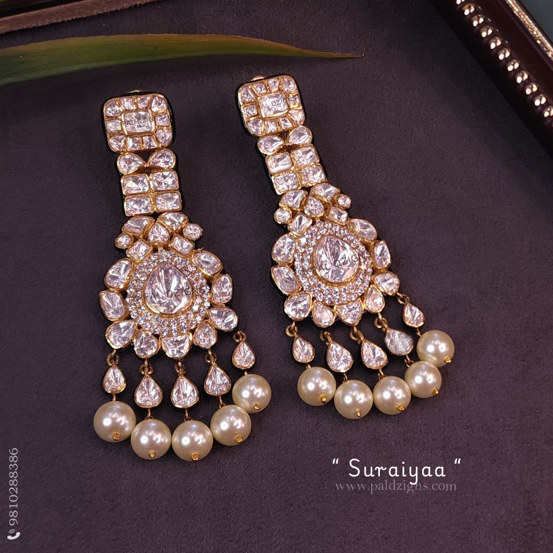 Suraiyaa Moissanite Polki Earrings