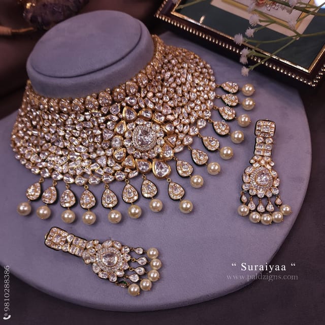 Suraiyaa Moissanite Polki Necklace Set