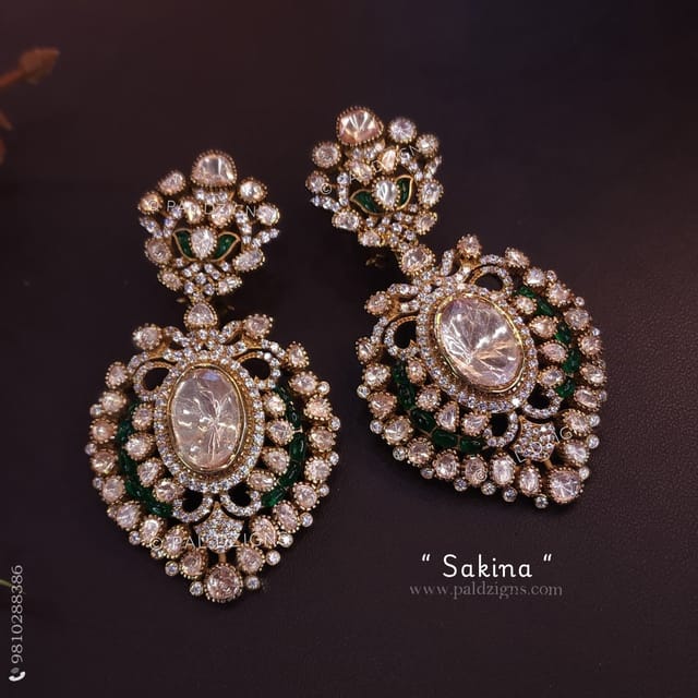 Sakina Moissanite Polki Earrings