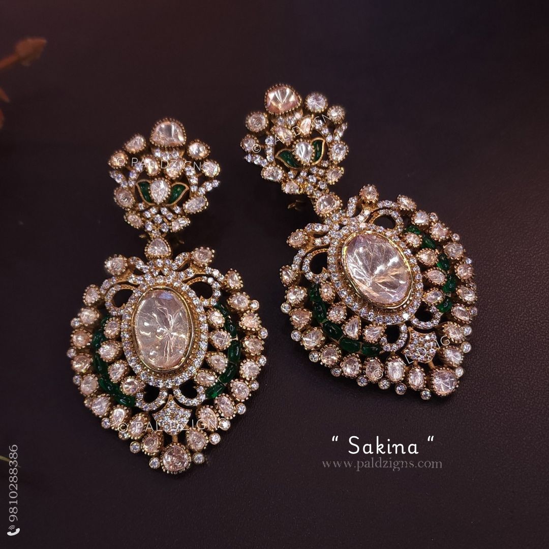 Sakina Moissanite Polki Earrings