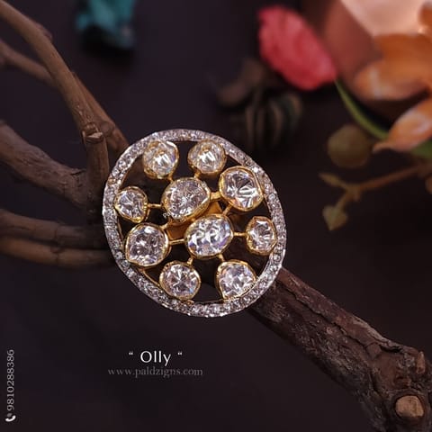 Olly Moissanite Polki Ring