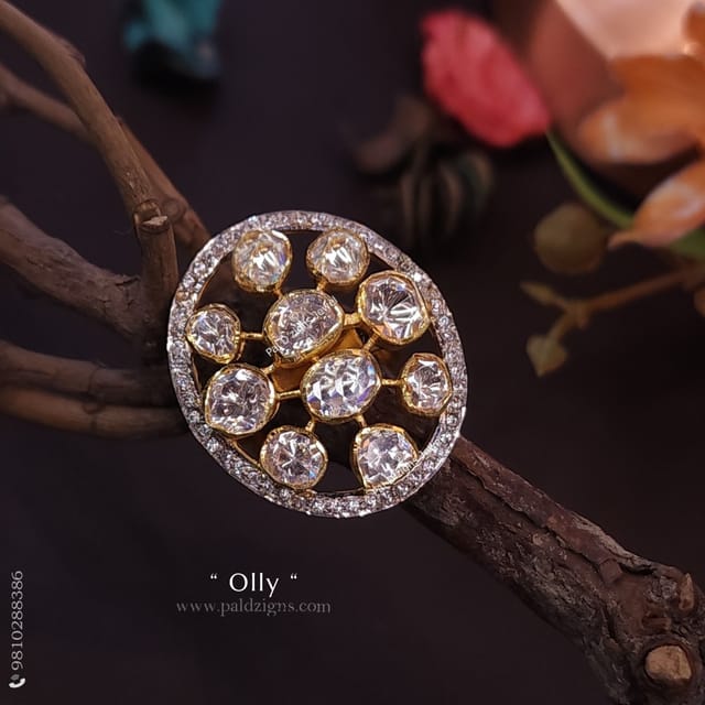Olly Moissanite Polki Ring