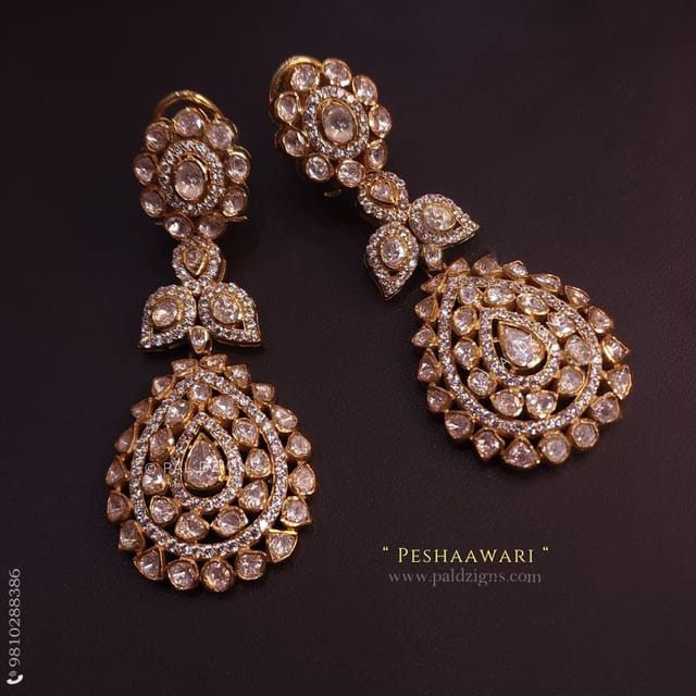 Peshaawari Moissanite Polki Earring