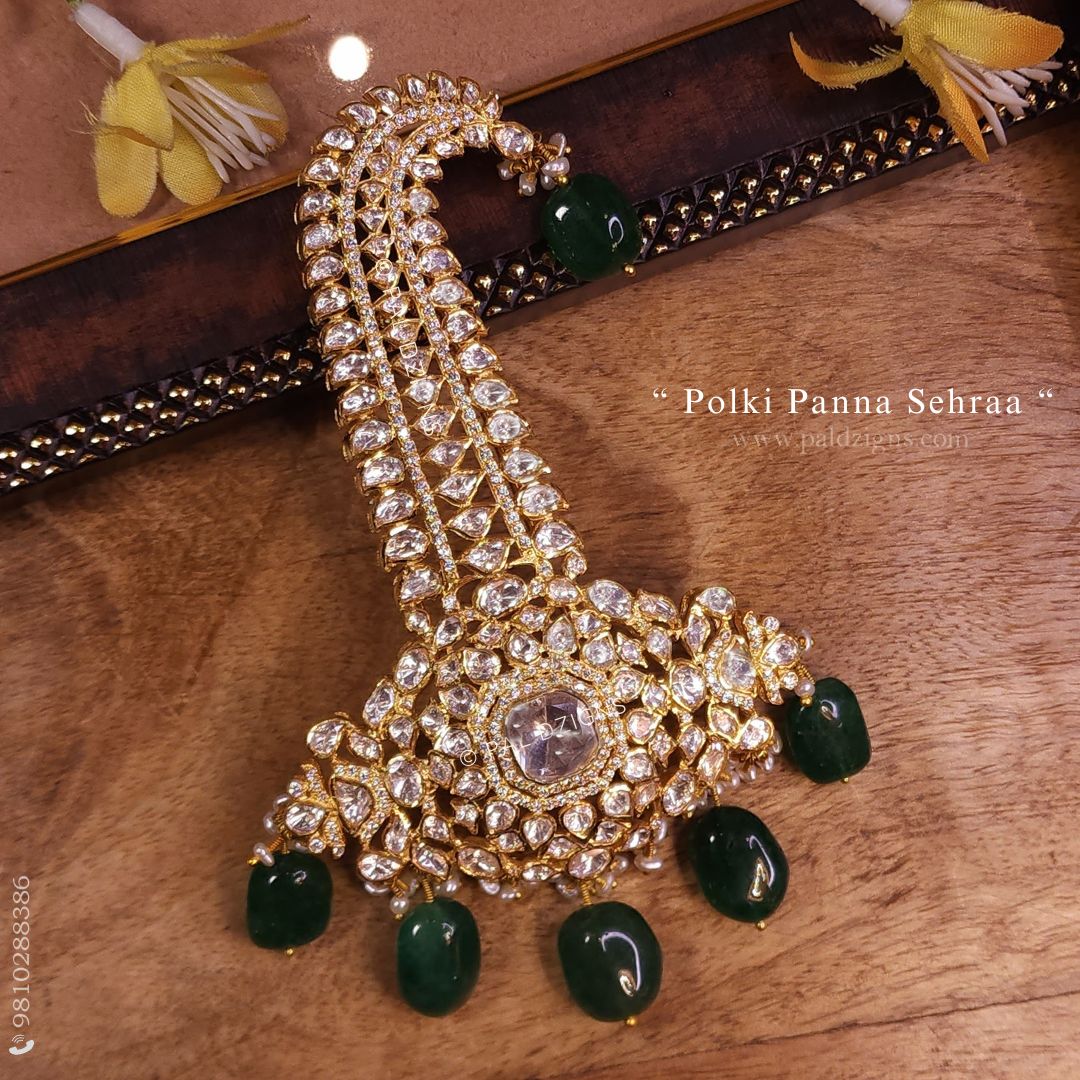 Polki Panna Sehraa Moissanite Polki Kalgi