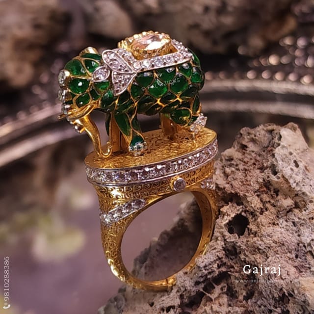 Gajraj Moissanite Polki Ring