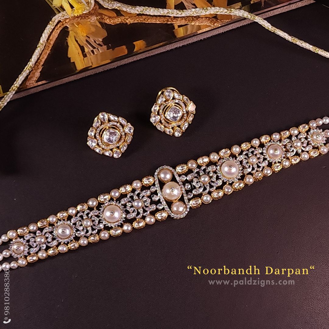 Noorbandh Darpan Moissanite Polki Choker Set