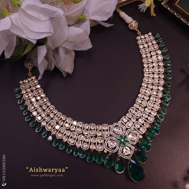 Aishwaryaa Moissanite Polki Necklace
