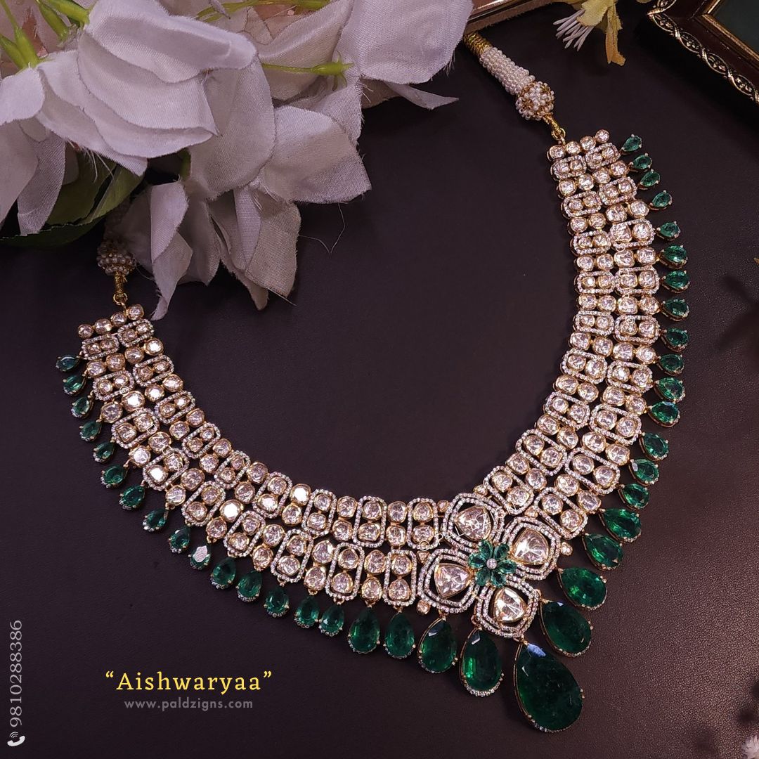 Aishwaryaa Moissanite Polki Necklace
