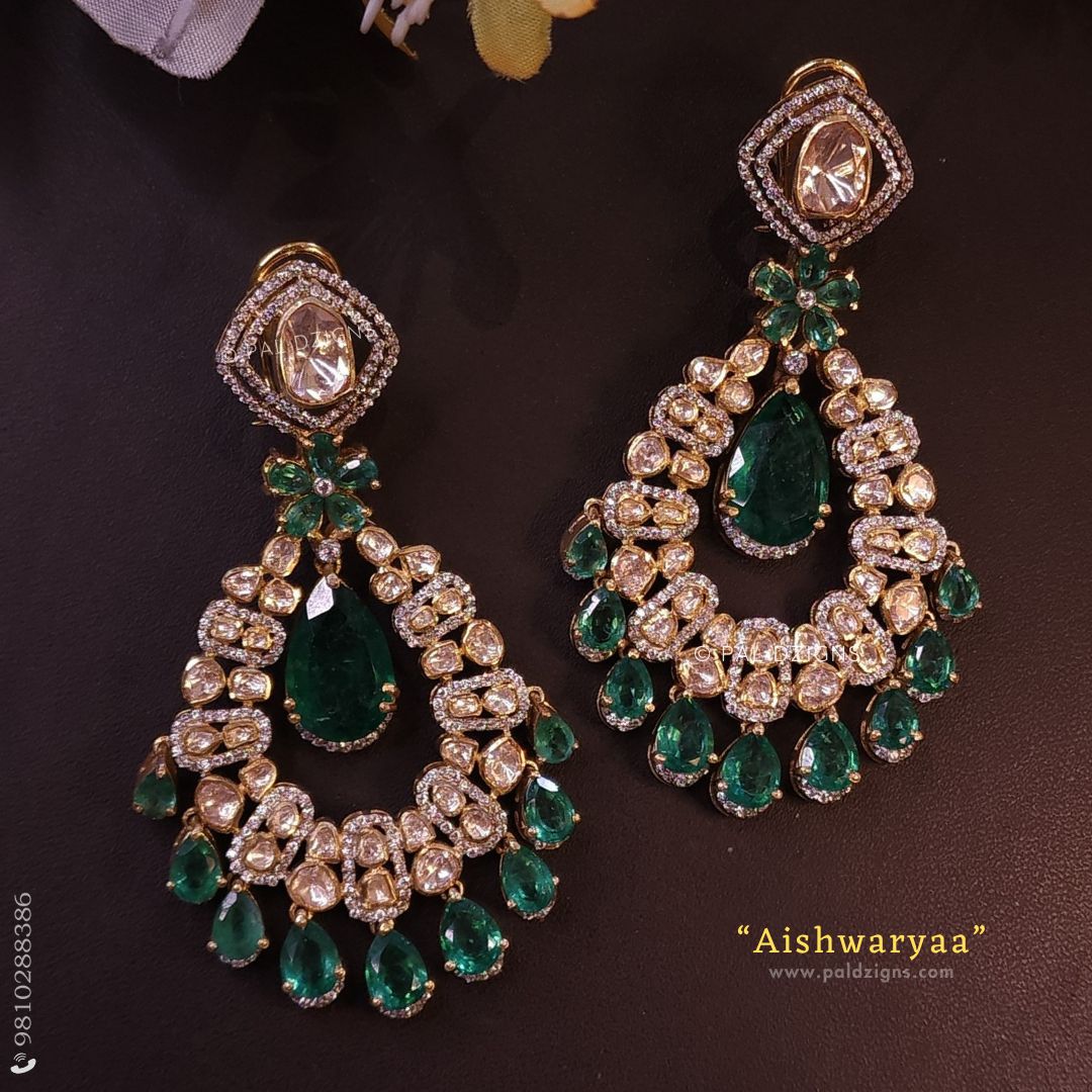 Aishwaryaa Moissanite Polki Earrings