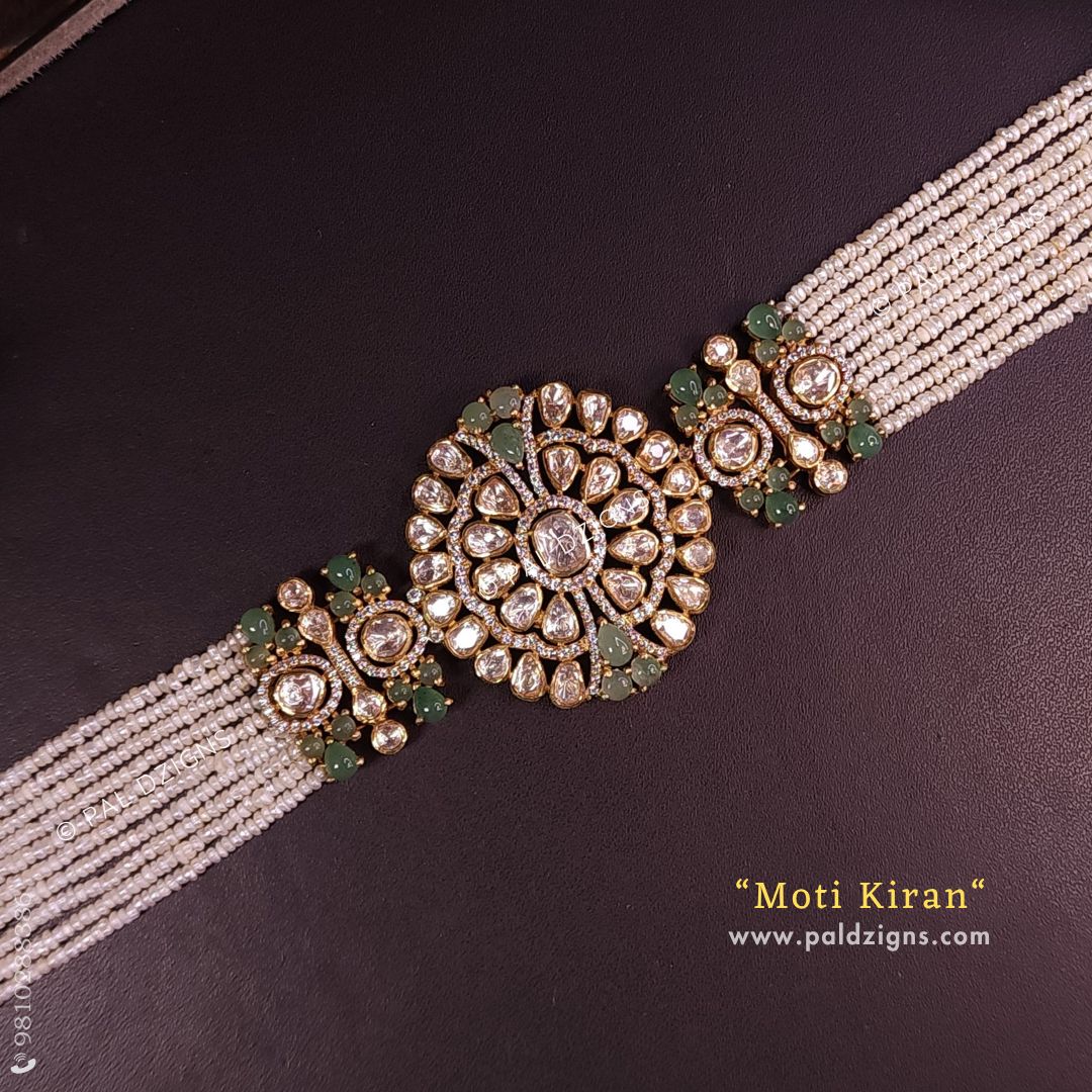 Moti Kiran Moissanite Polki Choker