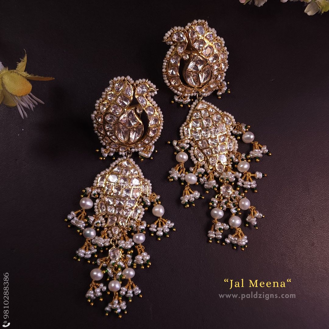 Jal Meena Moissanite Polki Earrings