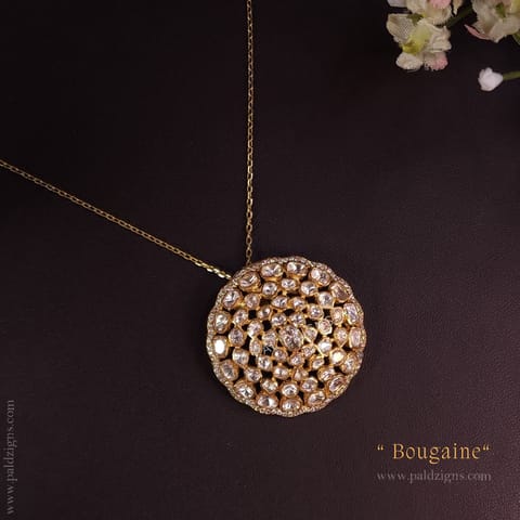 Bougaine Moissanite Polki Pendant