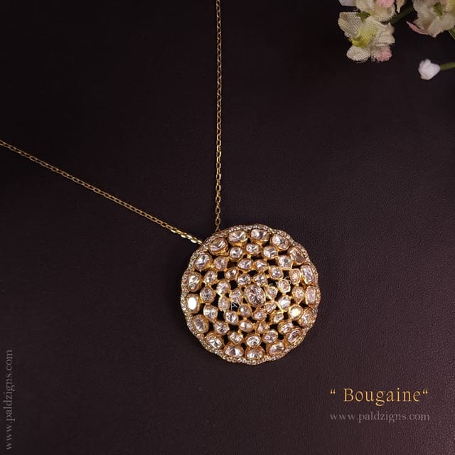 Bougaine Moissanite Polki Pendant