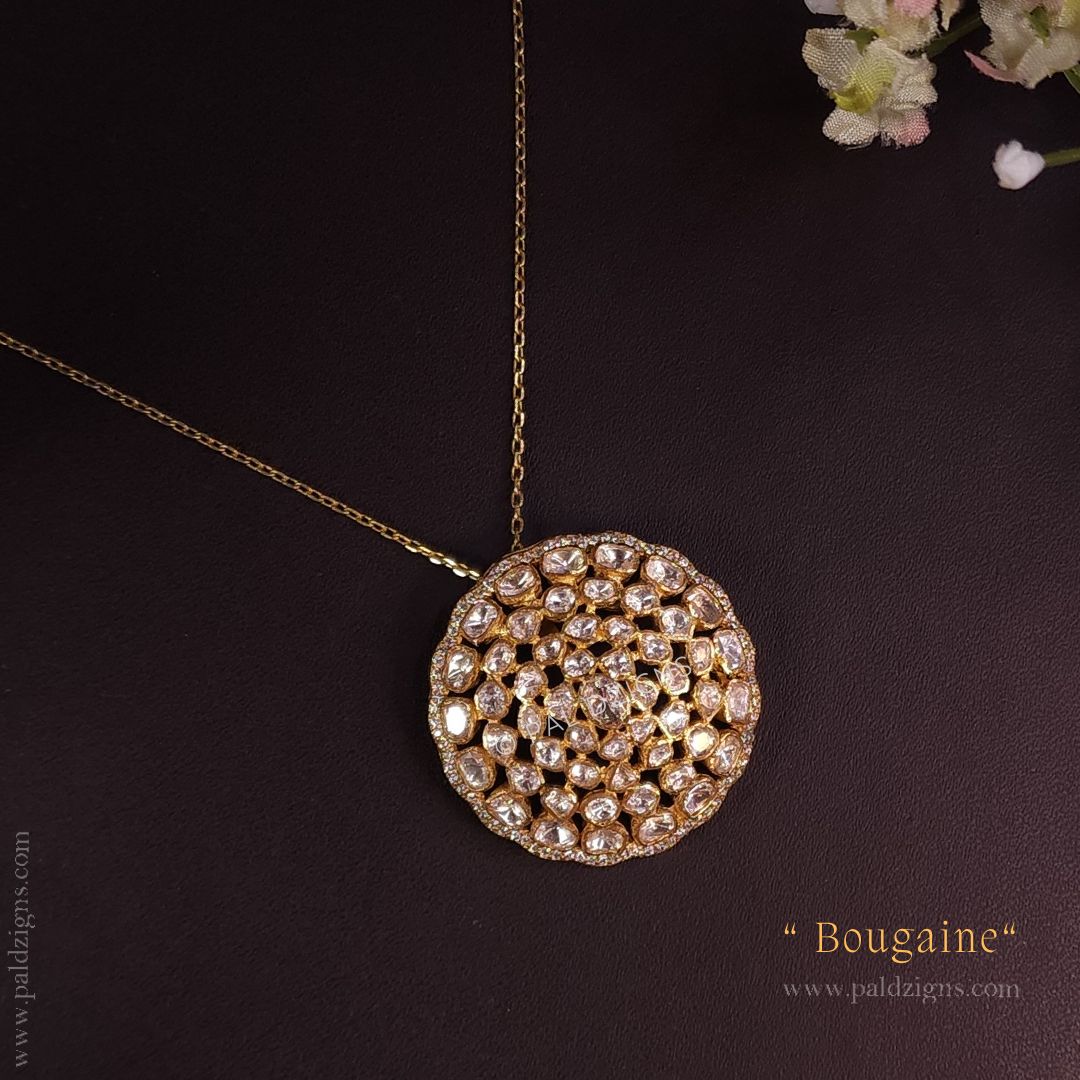 Bougaine Moissanite Polki Pendant