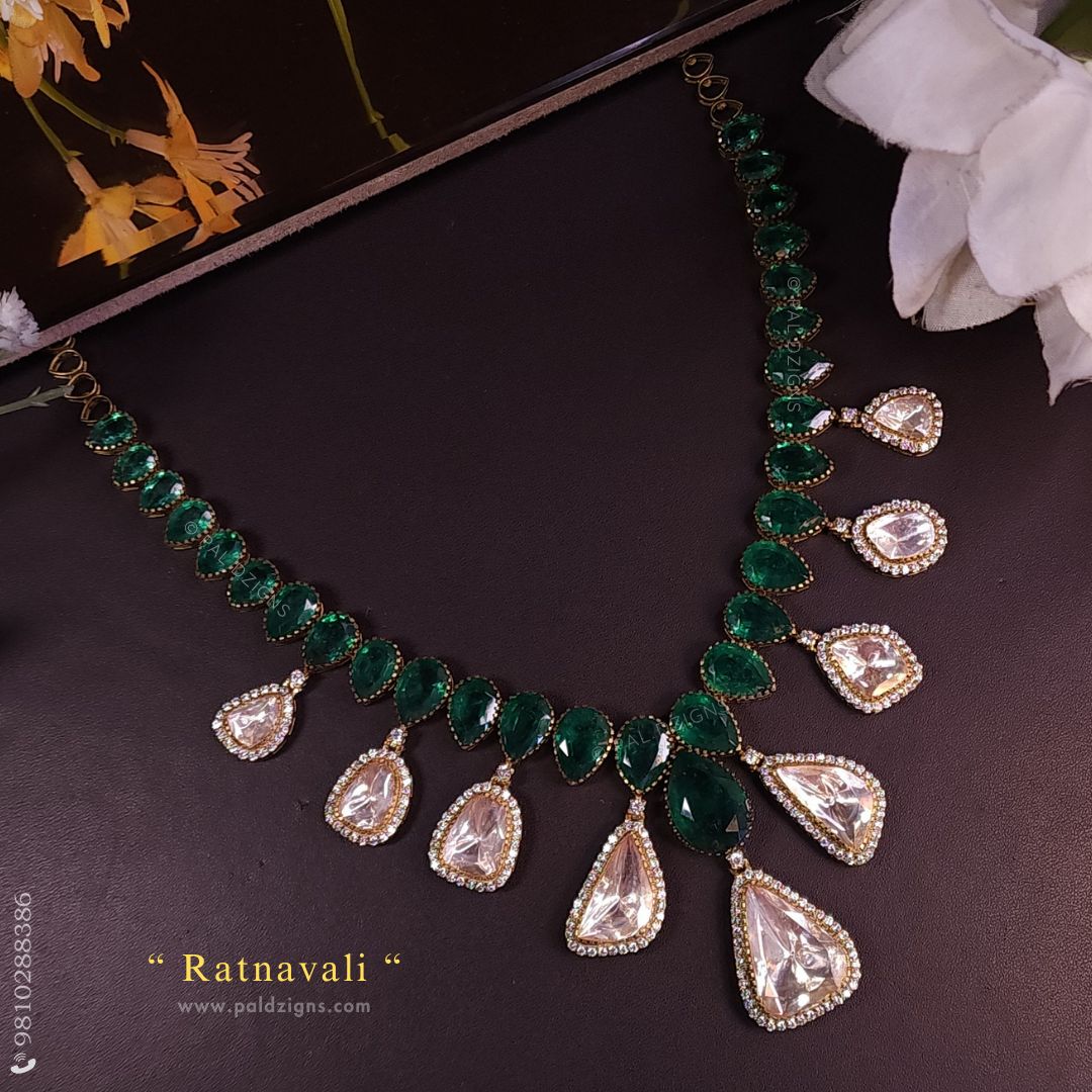 Ratnavali Moissanite Polki Necklace