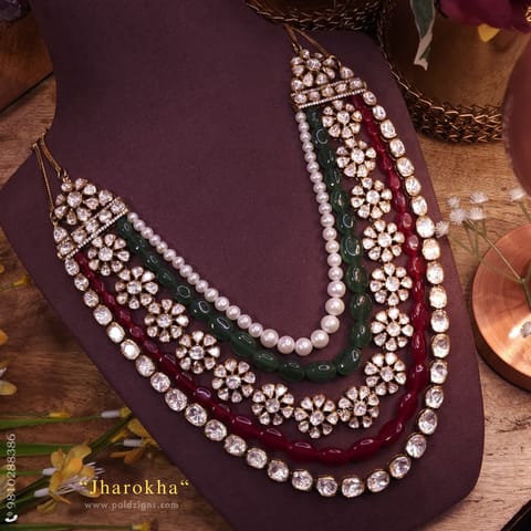 Jharokha Moissanite Polki Long Necklace