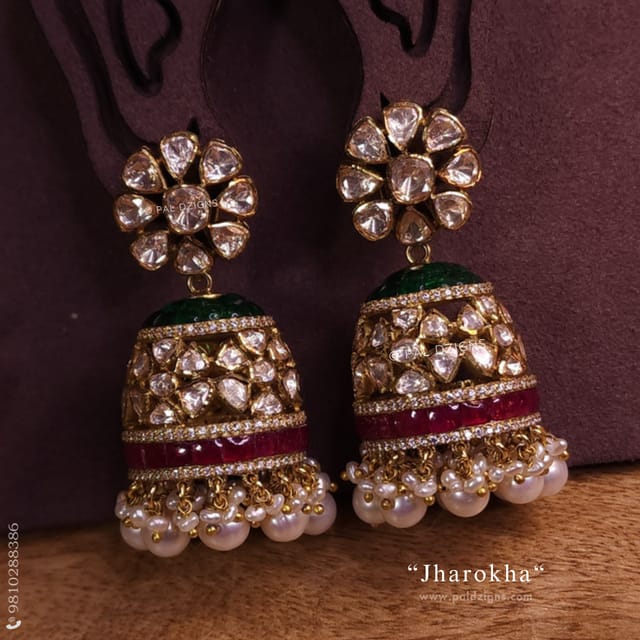 Jharokha Moissanite Polki Jhumki