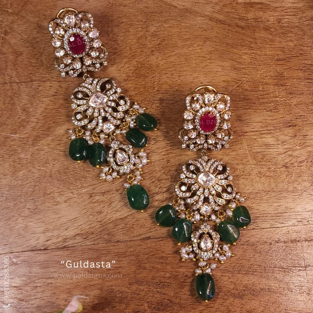Guldasta Moissanite Polki Earrings