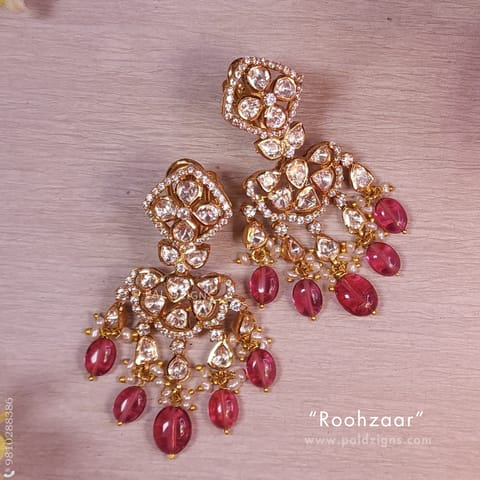 Roohzaar Moissanite Polki Earrings