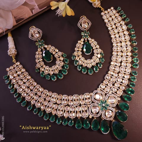 Aishwaryaa Moissanite Polki Necklace Set Aishwaryaa Moissanite Polki Necklace Set