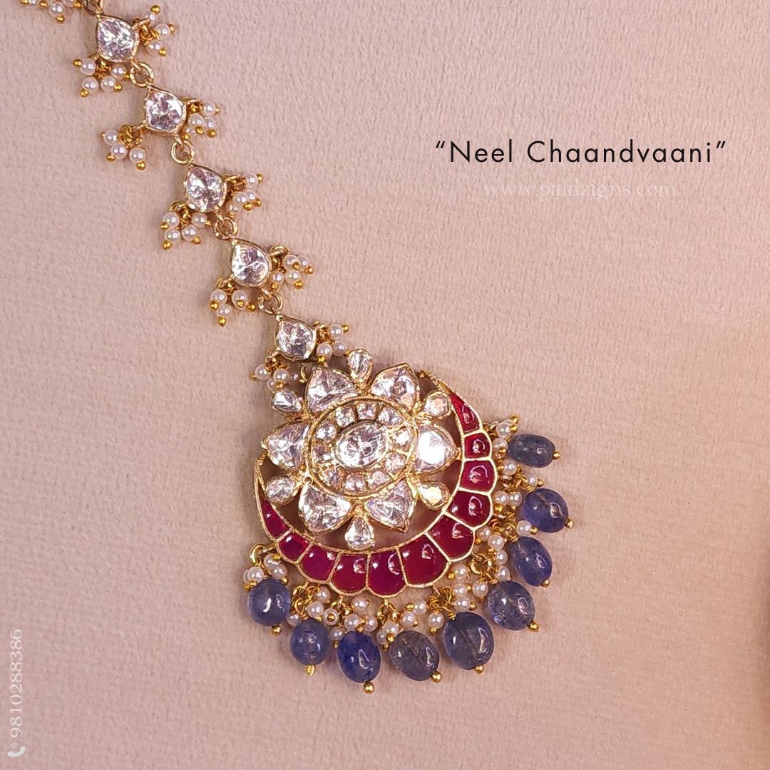 Neel Chaandvaani Moissanite Polki Maangtika