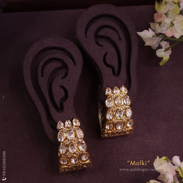 Molki Moissanite Polki Stud