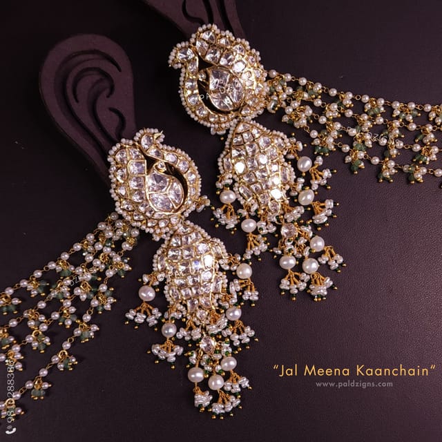 Jal Meena Kaanchain Moissanite Polki Earrings Combo