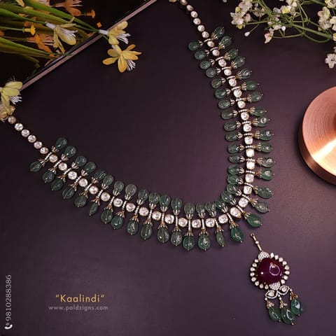 Kaalindi Moissanite Detachable Polki Pendant