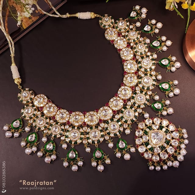 Raajratan Moissanite Polki Necklace 