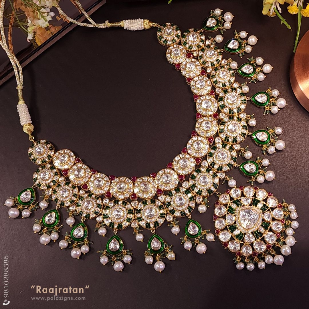 Raajratan Moissanite Polki Necklace 