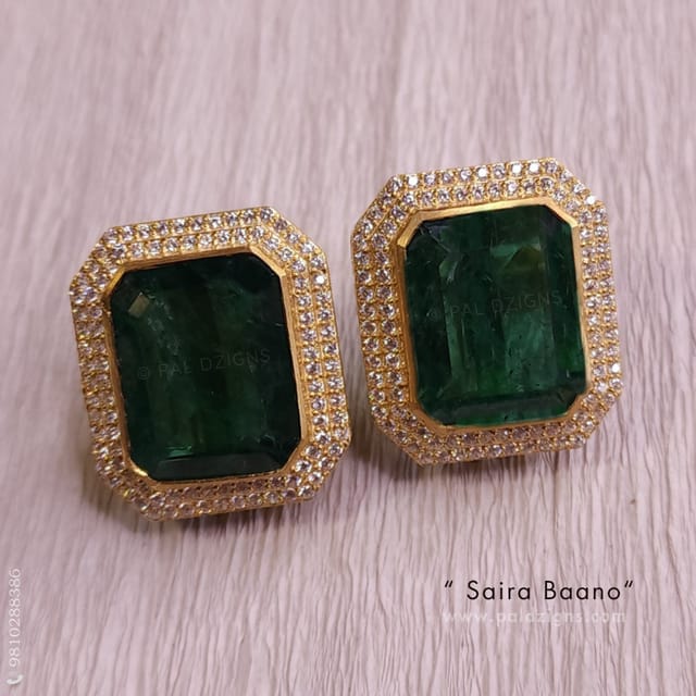 Saira Baano Moissanite Polki Studs