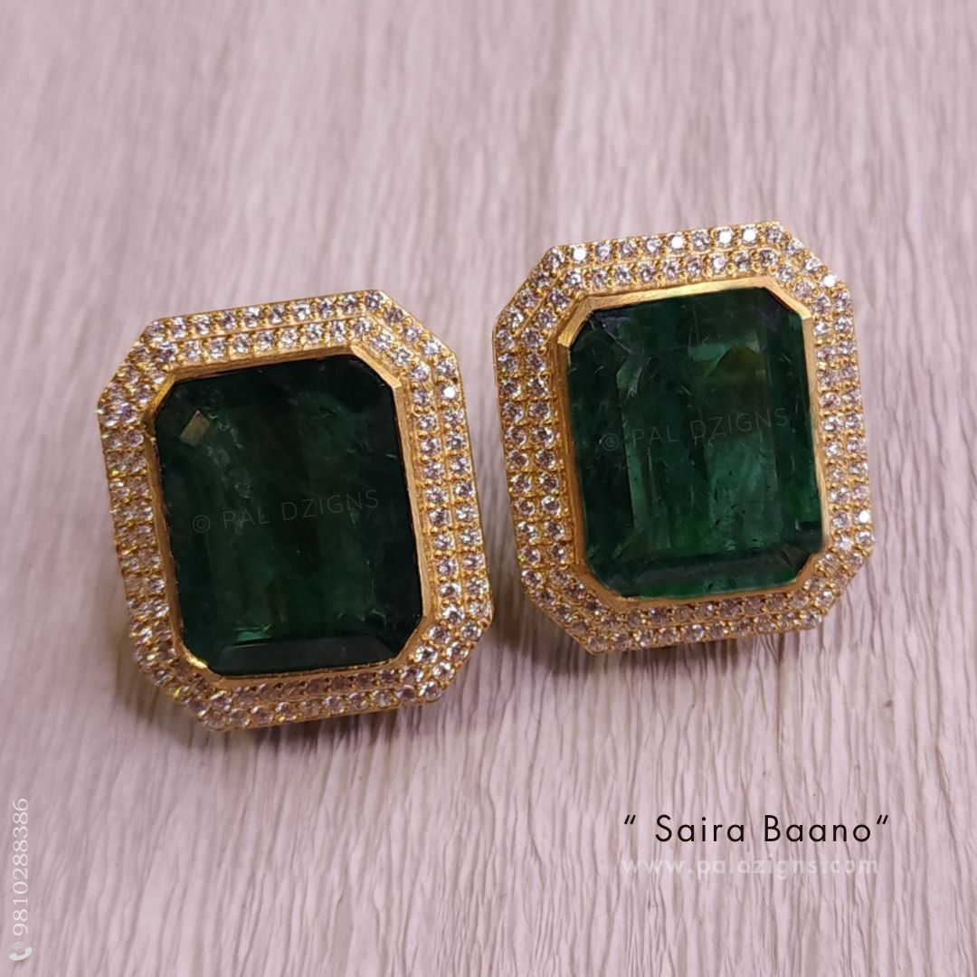 Saira Baano Moissanite Polki Studs
